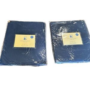 Pottery Barn Kids Outlet Sailcloth Panel Tab Top Curtain 44” Pair of 2 NWT